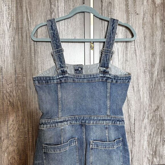 Lucky Brand Denim Overalls Utility Buttons Straight Leg Front Pockets 30 - Picture 5 of 11